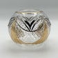 Blown Glass Candle Holder - Gold & Silver Garland