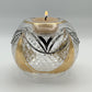 Blown Glass Candle Holder - Gold & Silver Garland