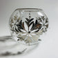 Blown Glass Candle Holder - Silver Snow Flake