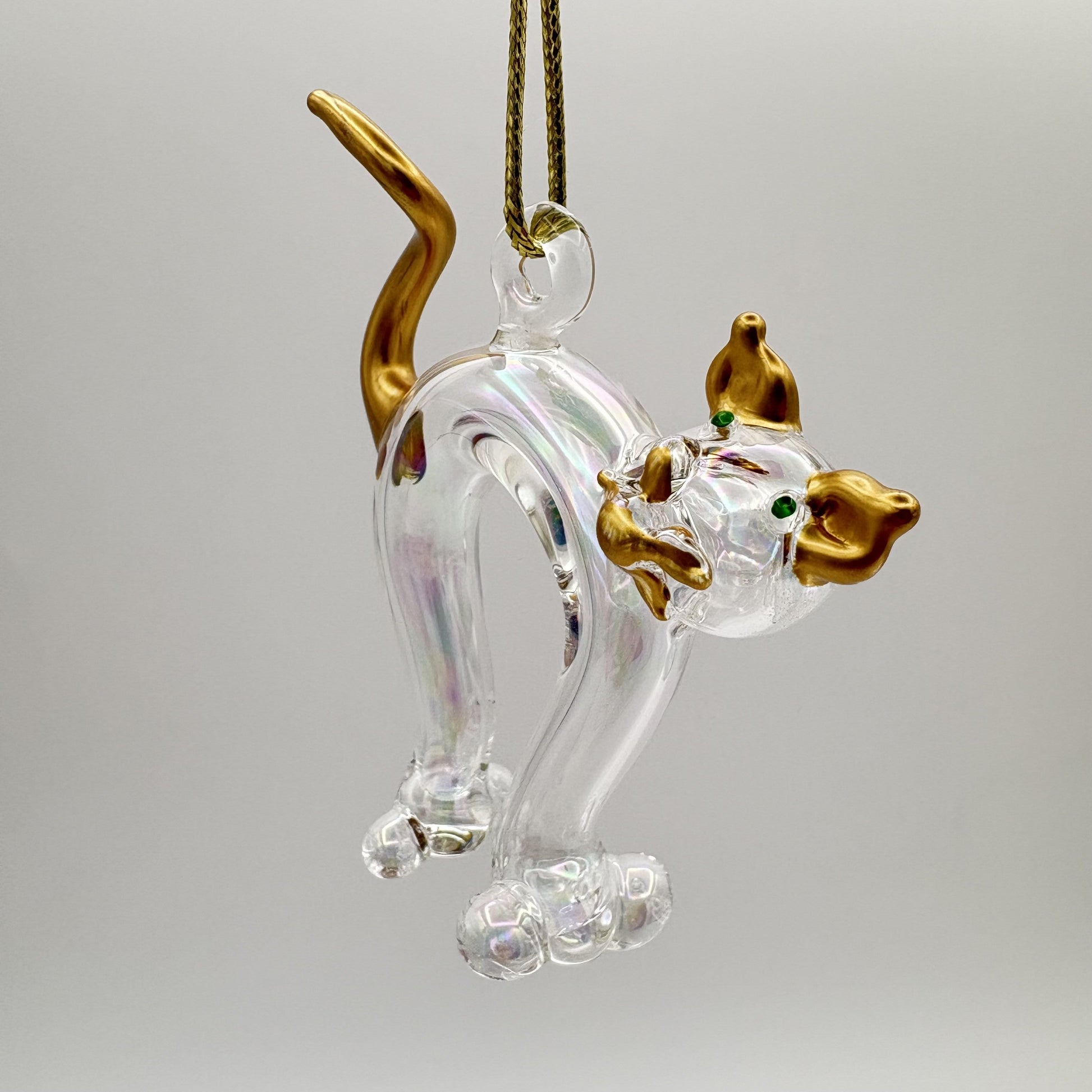 Ethically Sourced Blown Glass Ornament - Cat