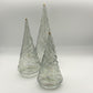 Ethically Handcrafted Blown Glass Tabletop Christmas Tree - Cone Swirl Olive Green