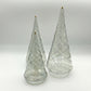 Blown Glass Tabletop Christmas Tree - Cone Swirl Olive Green