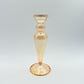 Blown glass cone shaped vase in iridescent yellow