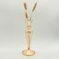 Blown glass cone shaped vase in iridescent yellow