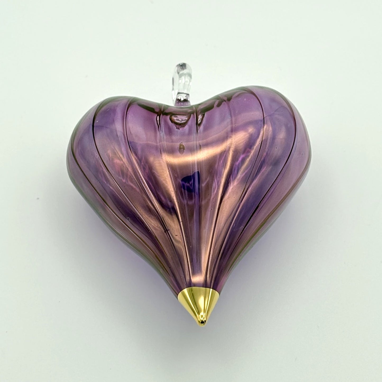Blown Glass Ornament - Heart: Mauve