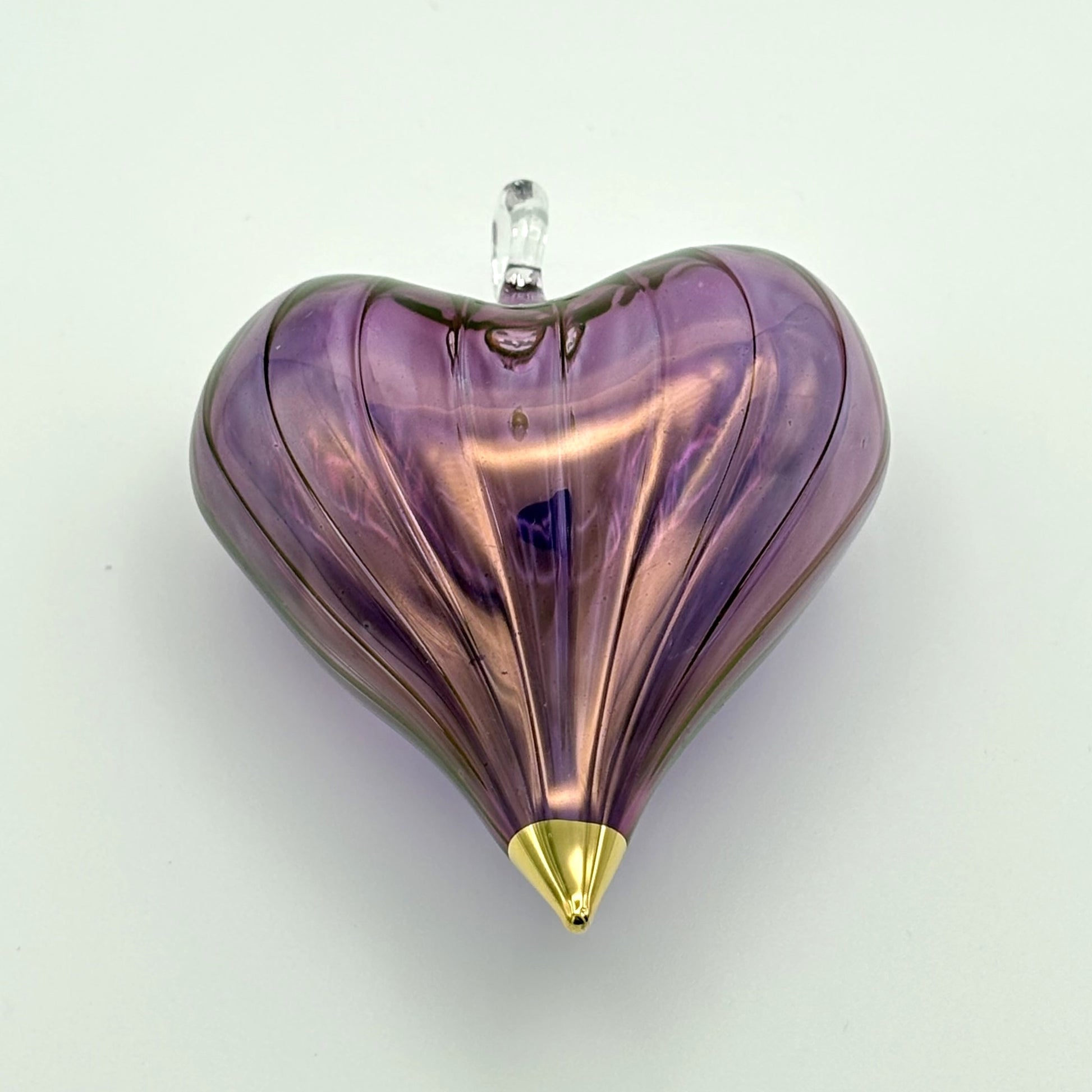 Blown Glass Ornament - Heart: Mauve