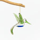 Ethically Handmade Blown Glass Ornament - Hummingbird Flying
