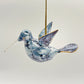 Fair Trade Blown Glass Ornament - Hummingbird Blue