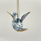Fair Trade Blown Glass Ornament - Hummingbird Blue