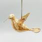 Ethically Made Blown Glass Ornament - Hummingbird Yellow