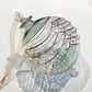 Handblown glass ornament with Art Decor Style Design, painted in gold and green