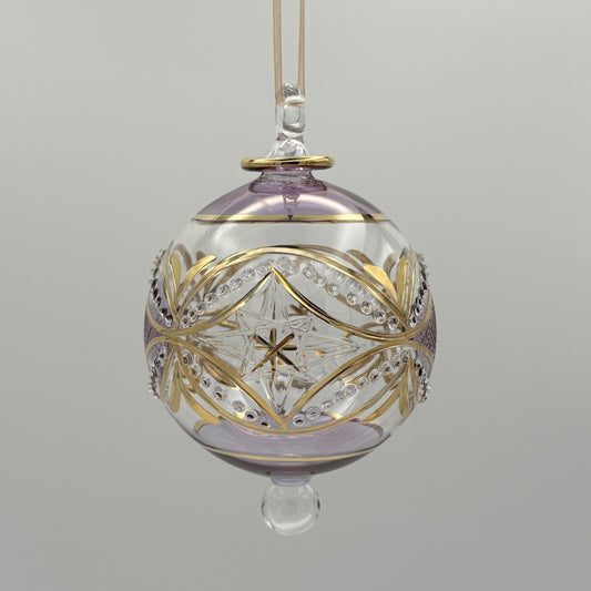 Blown Glass Ornament - Carousel Lavender