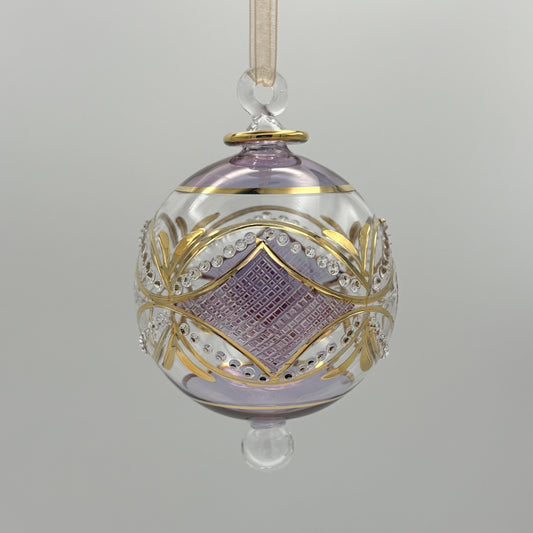 Blown Glass Ornament - Carousel Lavender