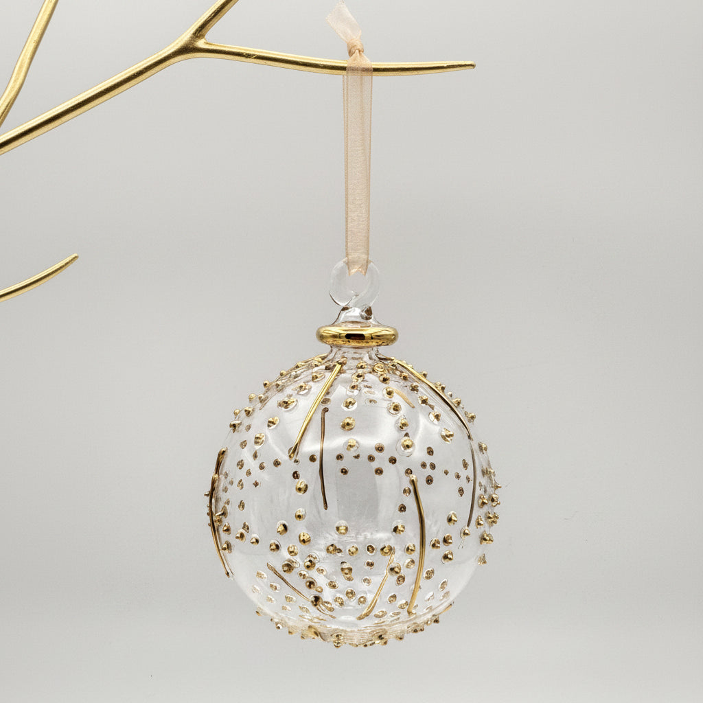 Blown Glass Ornament - Cosmos Gold