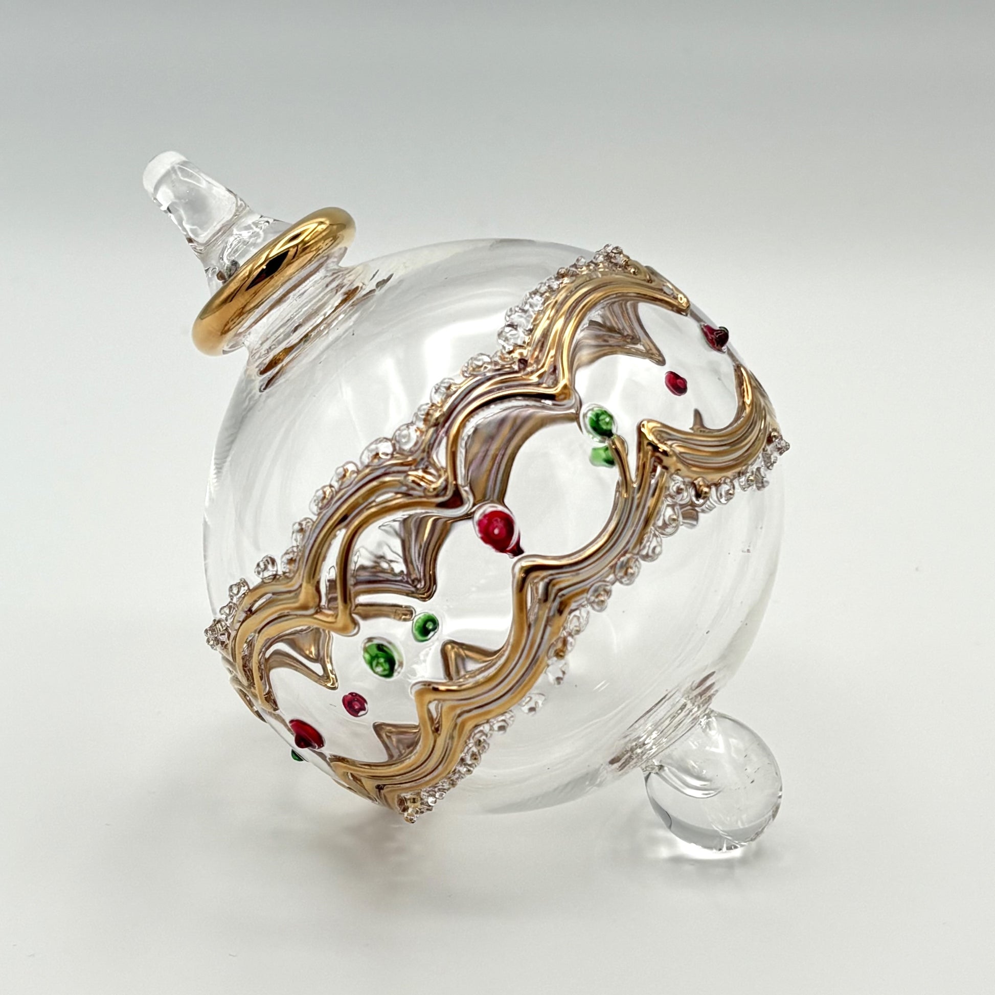Blown Glass Ornament - Gold Tiara