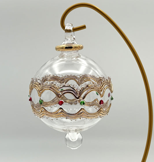 Blown Glass Ornament - Gold Tiara