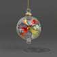 Handblown Glass Ornament with Floral Design Inspired by Paul Klee's Trees & Architecture Painting, Fair Trade Handcrafted