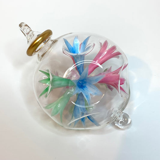 Blown Glass Ornament - Blossoms Pastels
