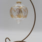 Blown Glass Ornament - Polaris White with Gold
