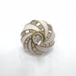 Blown Glass Small Ornament in the Shape of a Toupie with Gold and White Swirls