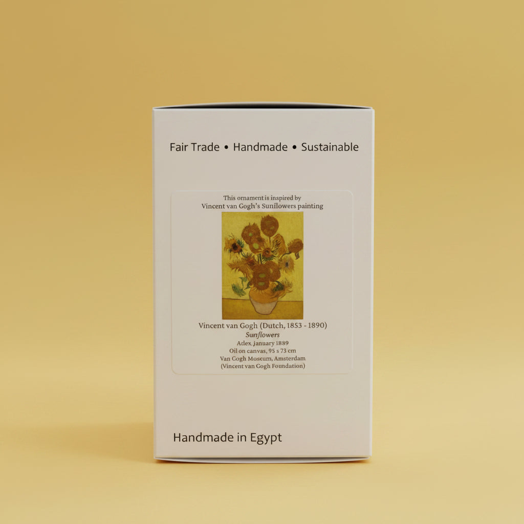 Blown Glass Ornament - Van Gogh Sunflowers
