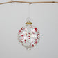 Fair Trade Handblown Glass Ornament - Blossoms White, Ethically Handmade, Heirloom Quality