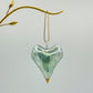Fair Trade Handblown Glass Iridescent Green Heart Ornament, Ethically Handmade