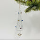 Hand-blown glass clear white pine tree shpaed ornament  with colored baubles