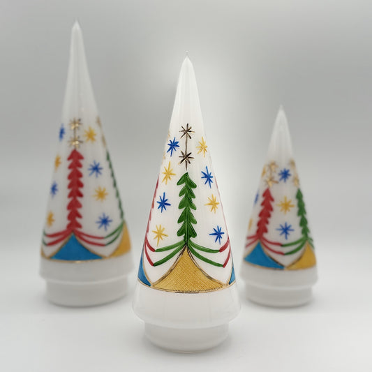 Blown Glass Tabletop Christmas Tree - Cone Colored Single Row