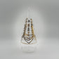 Blown Glass Tabletop Christmas Tree - Cone Engraved Silver & Gold