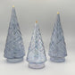 Blown Glass Tabletop Christmas Tree - Cone Swirl Light Blue