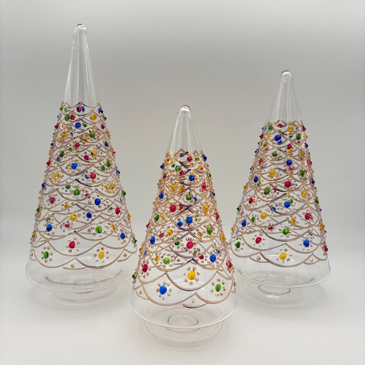 Blown Glass Tabletop Tree - Cone Dancing Flowers
