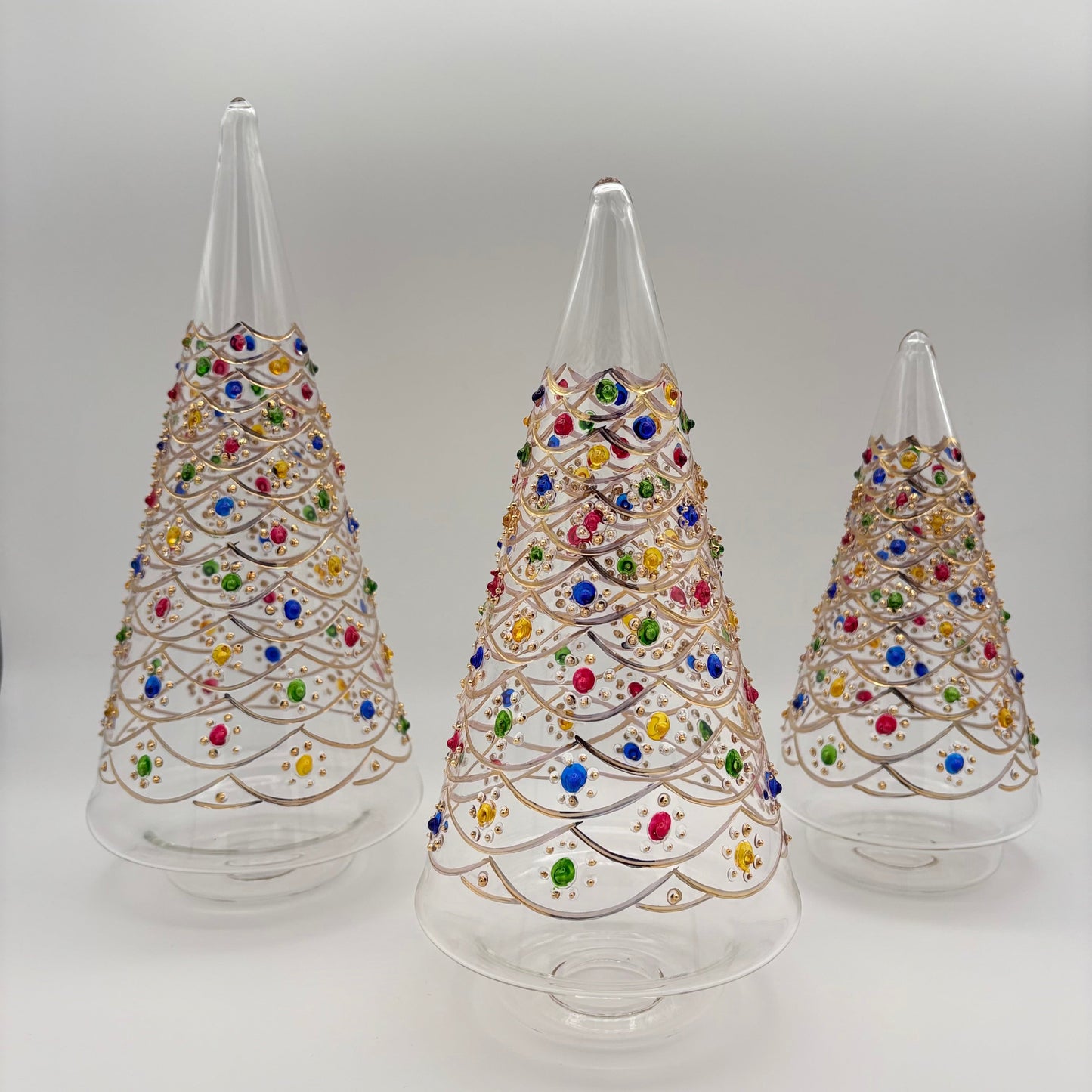 Blown Glass Tabletop Tree - Cone Dancing Flowers