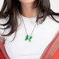 Blown Glass Butterfly Pendant - Green