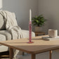 Blown Glass Curvy Candle Holder - Pink