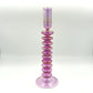 Blown Glass Curvy Candle Holder - Pink
