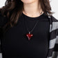 Blown Glass Heart Pendant - Red
