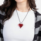 Fair Trade Handblown Glass Heart-shaped Pendant, Ethically Handmade