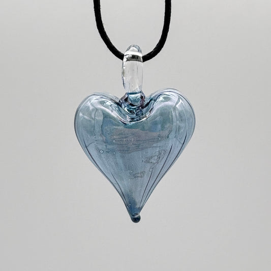 Fair Trade Handblown Glass Pendant, Light Blue, Ethical Fashion Accessories, Sustainable Handmade Fashion