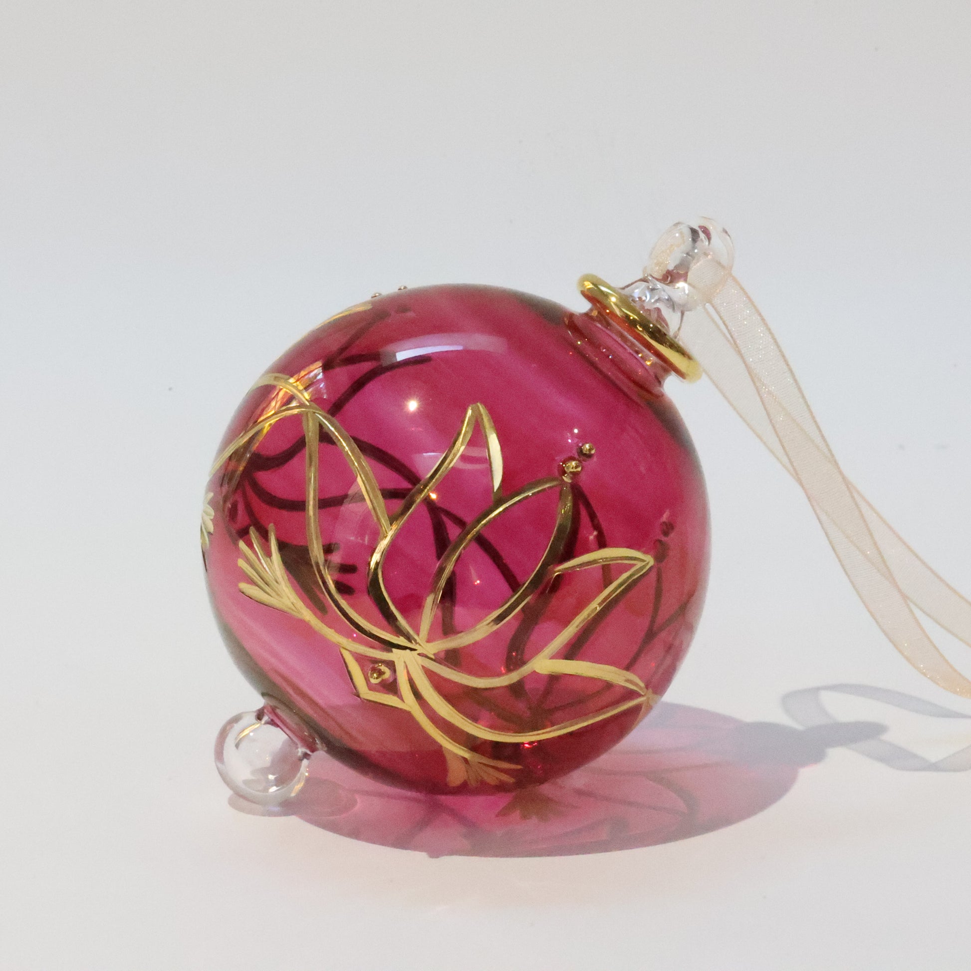 Blown Glass Ornament - Colored Lotus