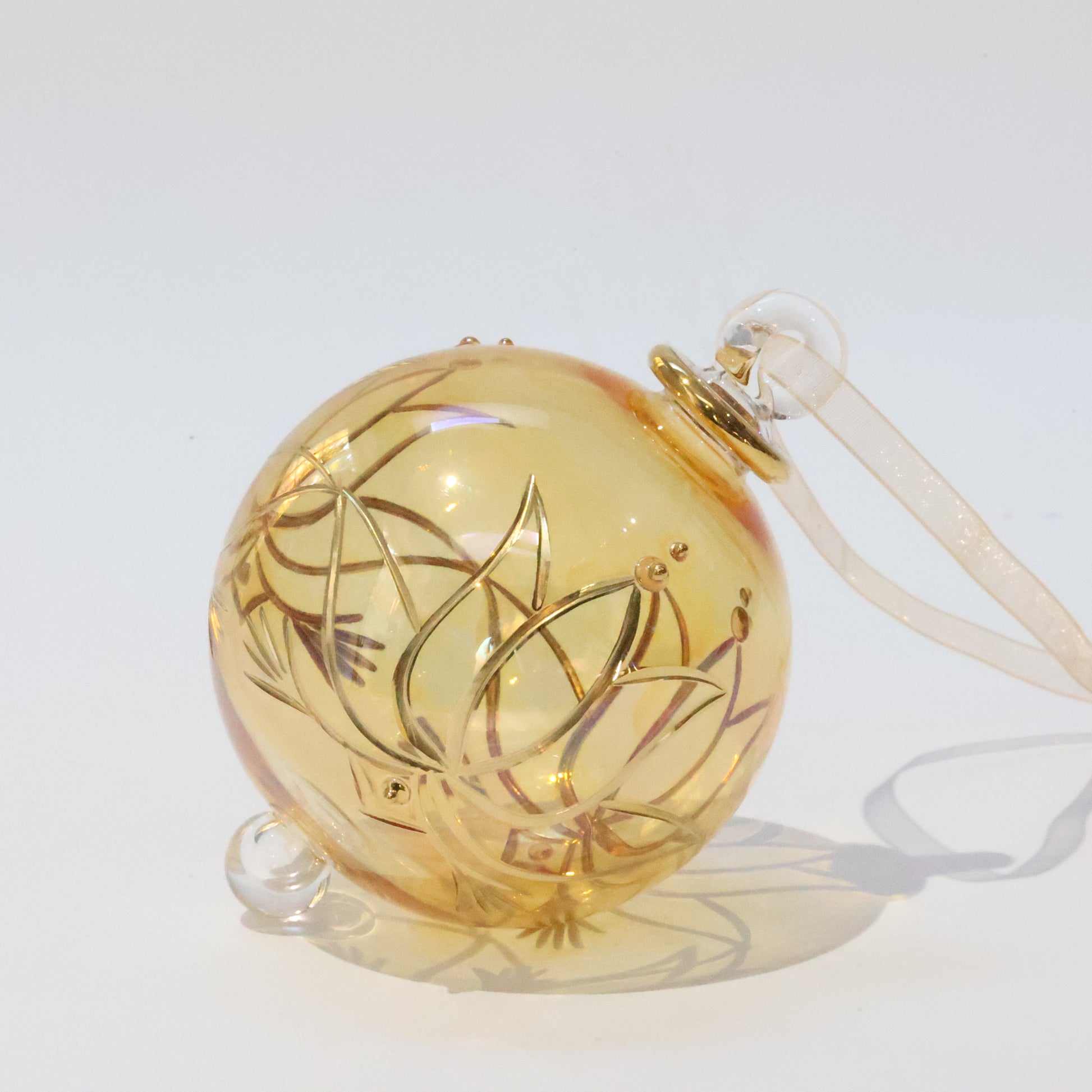 Blown Glass Ornament - Colored Lotus