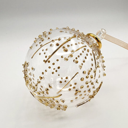 Blown Glass Ornament - Cosmos Gold
