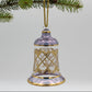 Fair Trade Handblown Glass Engraved Bell Ornament with Gold Details