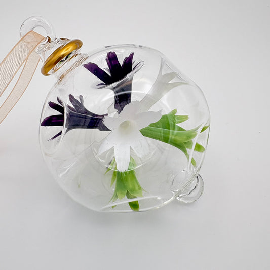 Ethically Handmade Blown Glass Ornament - Van Gogh Irises, Fair trade