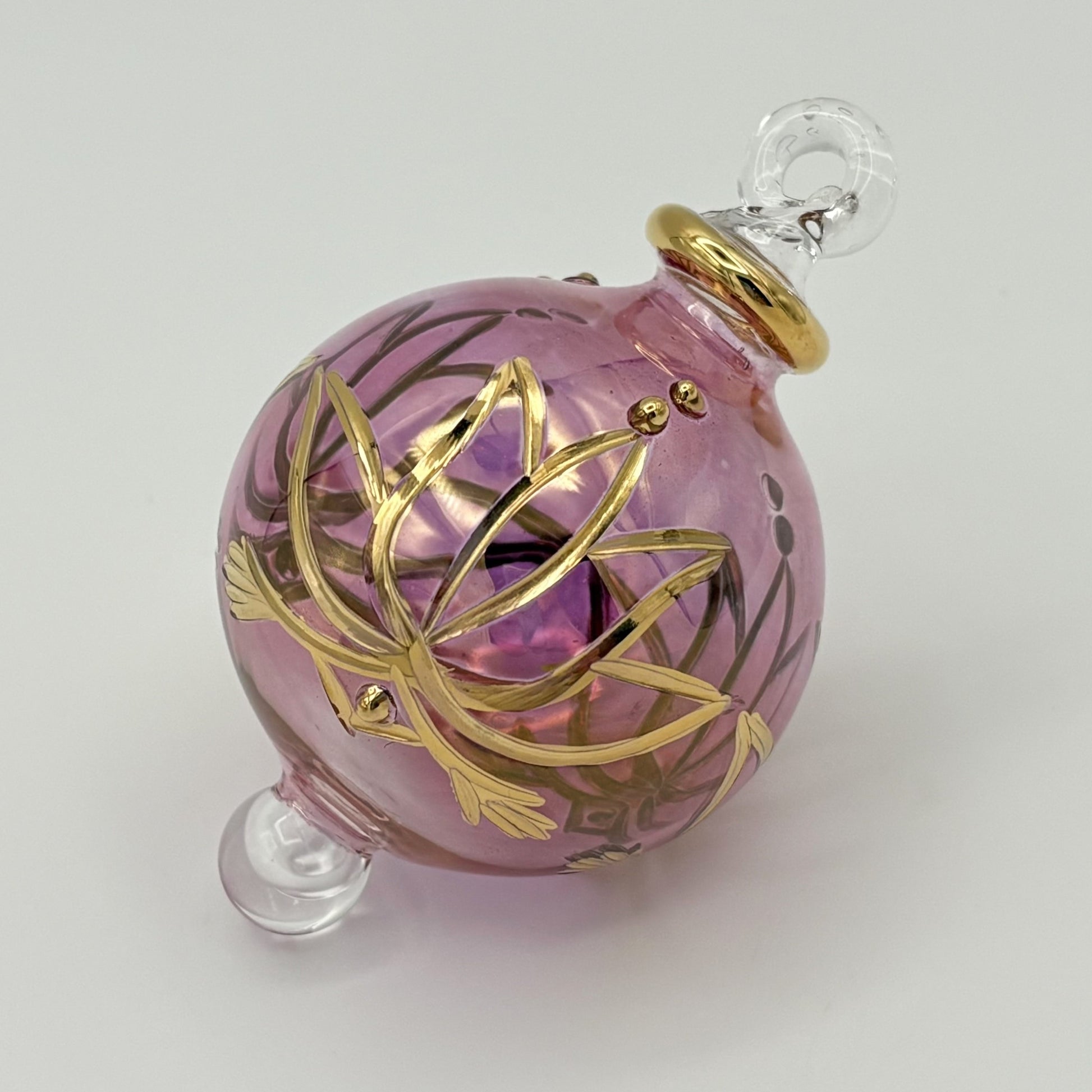 Blown Glass Small Ornament - Colored Lotus