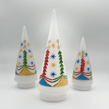 Blown Glass Tabletop Christmas Tree - Cone Colored Single Row