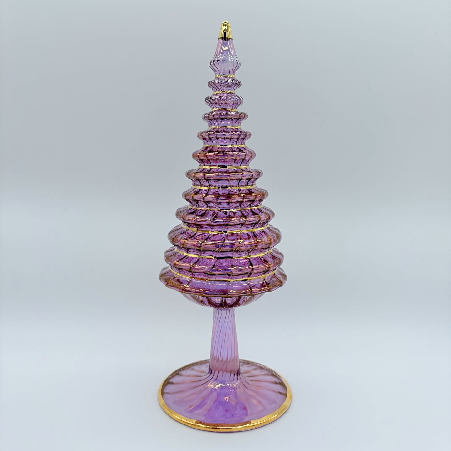 Blown Glass Tabletop Christmas Tree - Spruce Pink