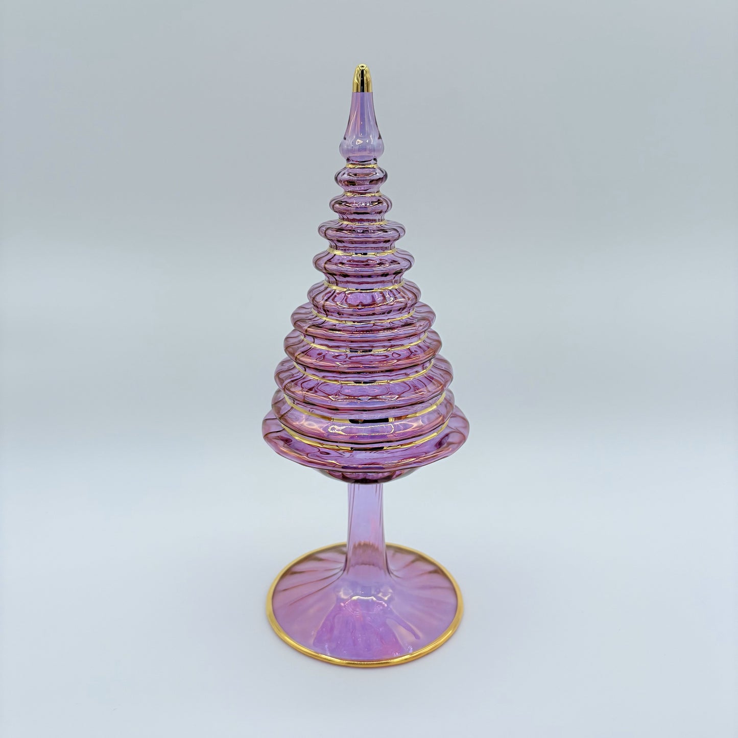 Blown Glass Tabletop Christmas Tree - Spruce Pink