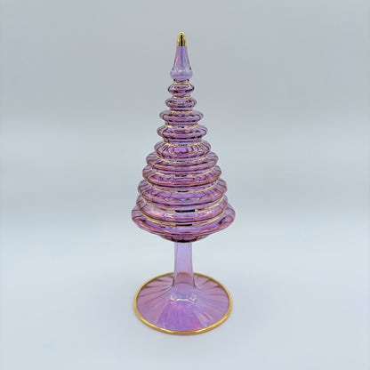 Blown Glass Tabletop Christmas Tree - Spruce Pink