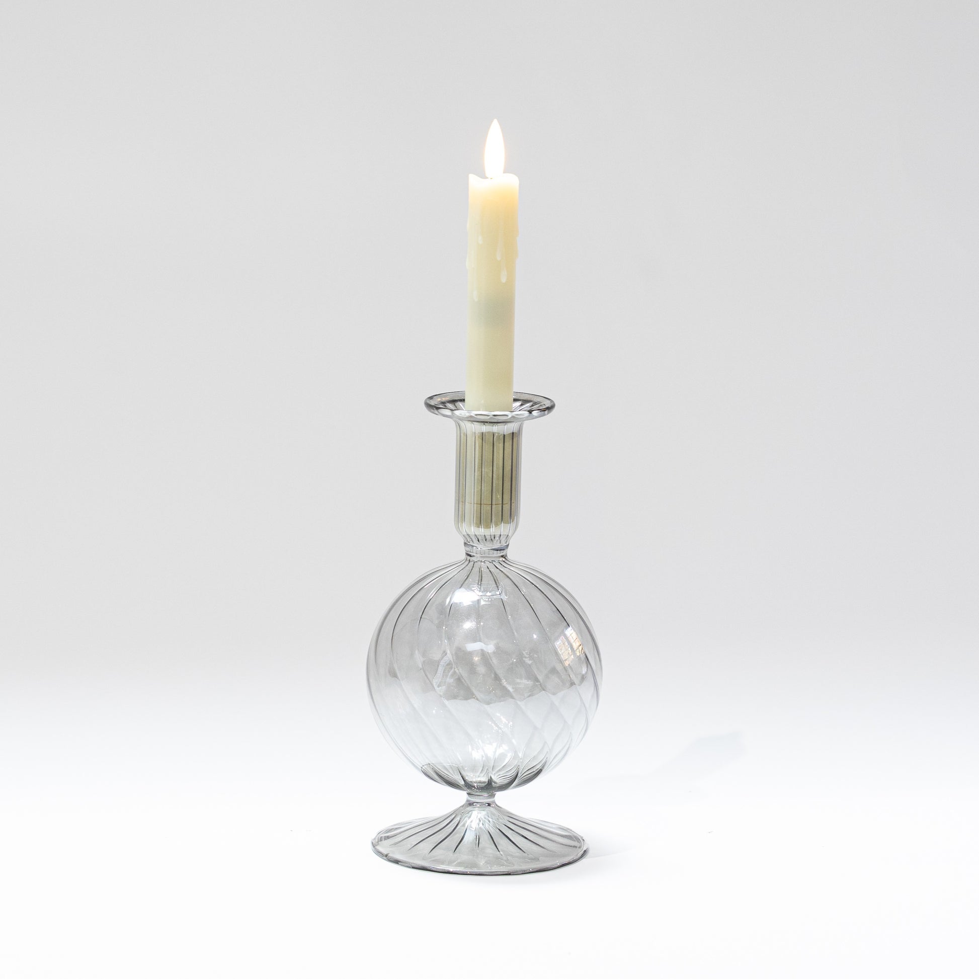 Blown Glass Vase - Bauble Smoky